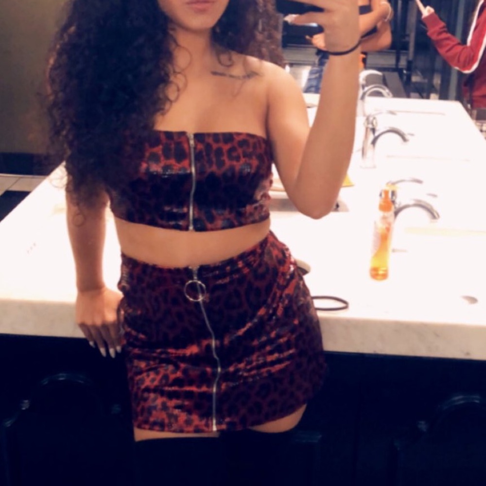 Cheetah skirt set